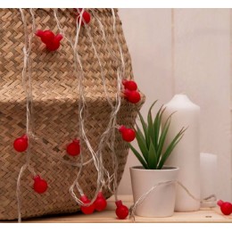 Новогодняя гирлянда Luazon Нить Шарики Красные (20 м, красный) 3590704