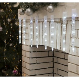 Новогодняя гирлянда Luazon Сосульки рифленые малые Led-40 (30 см, 2,4 м, белый) 681636
