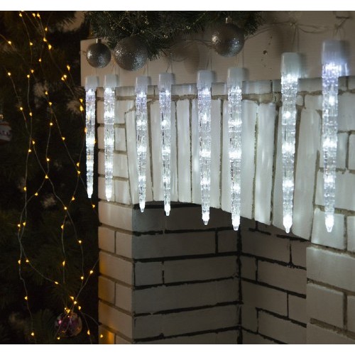 Новогодняя гирлянда Luazon Сосульки рифленые малые Led-40 (30 см, 2,4 м, белый) 681636