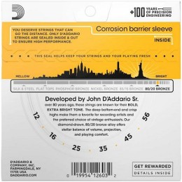 Струны для акустической гитары D'Addario EJ14 80/20 Bronze 12-56