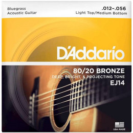 Струны для акустической гитары D'Addario EJ14 80/20 Bronze 12-56