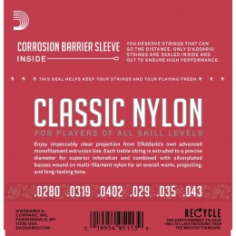 Струны для классической гитары D'Addario EJ27N Normal Tension Classic Clear Nylon 