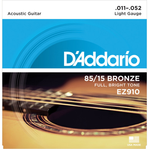 Струны для акустической гитары D'Addario EZ910 Bronze 11-52