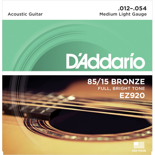 Струны для акустической гитары D'Addario EZ920 85/15 Bronze 12-54