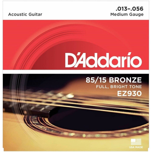 Струны для акустической гитары D'Addario EZ930 85/15 Bronze 13-56