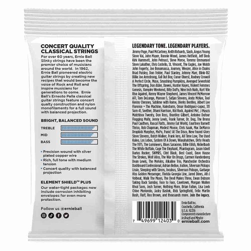 Струны для классической гитары Ernie Ball 2403 Ernesto Palla Classical Clear Nylon & Silver