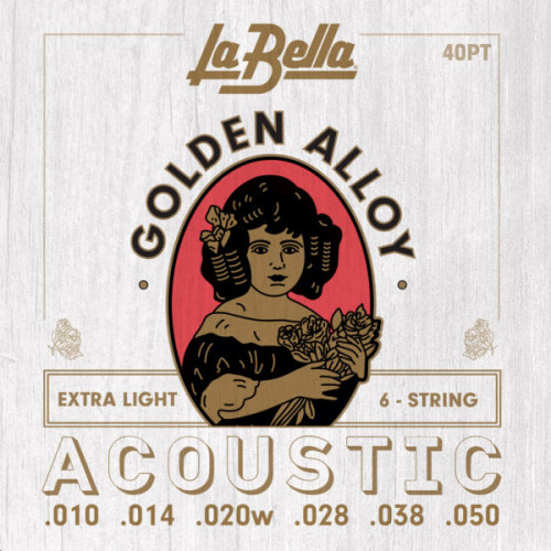 Струны для акустической гитары La Bella 40PT Golden Alloy 10-50