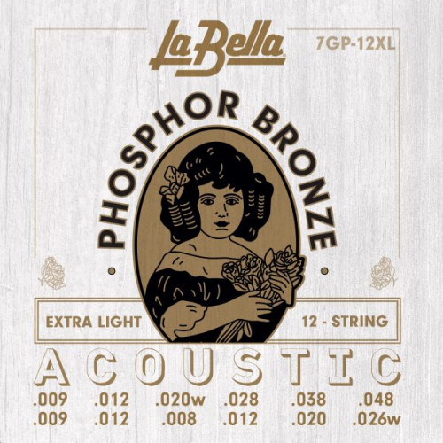 Струны для акустической гитары La Bella 7GP-12XL Phosphor Bronze 12-String 9-48