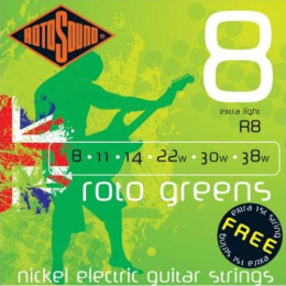 Струны для электрогитары Rotosound R8 Greens 8-38